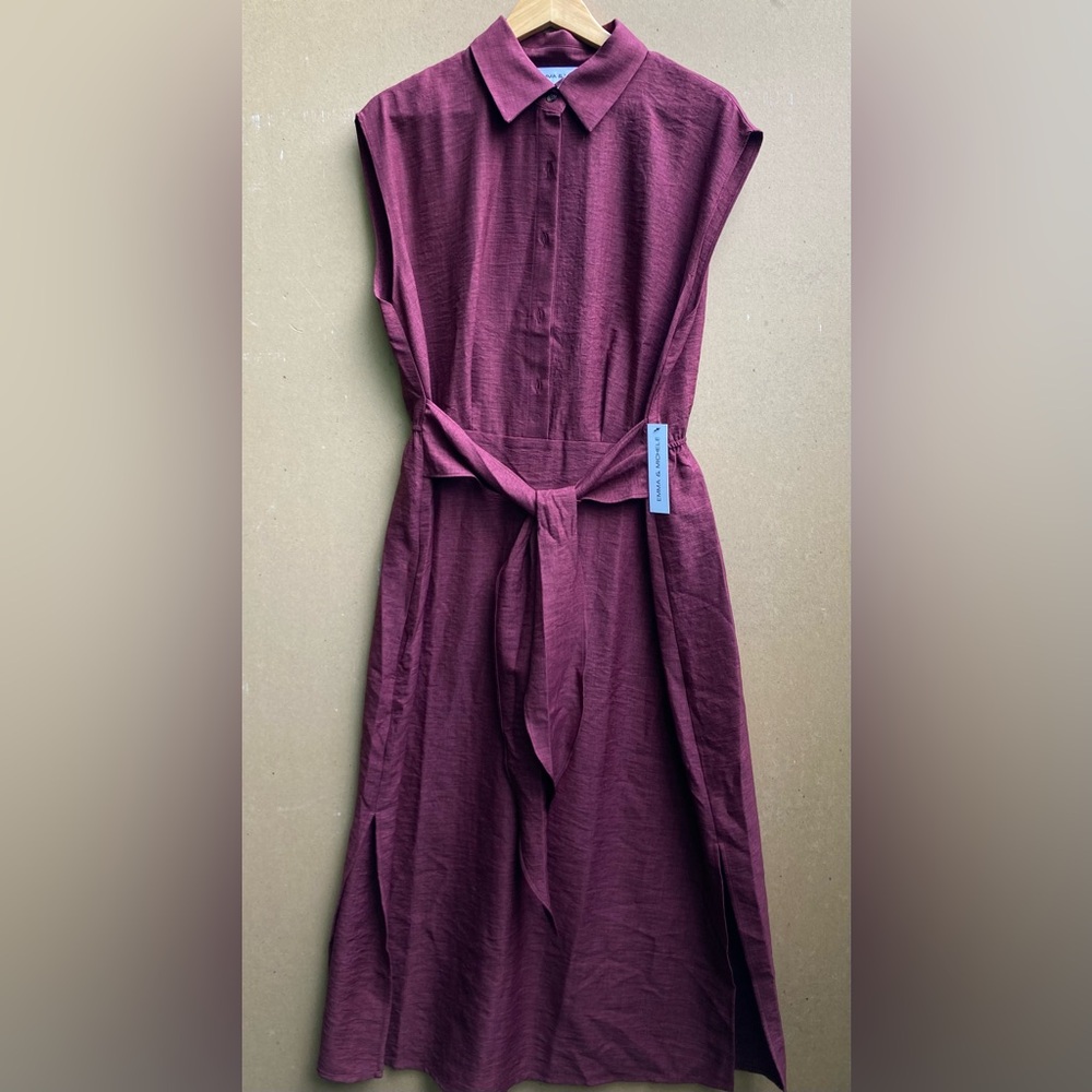 Emma & Michele Purple Sleeveless Midi Shirt Dress, New With Tag, Size 1X